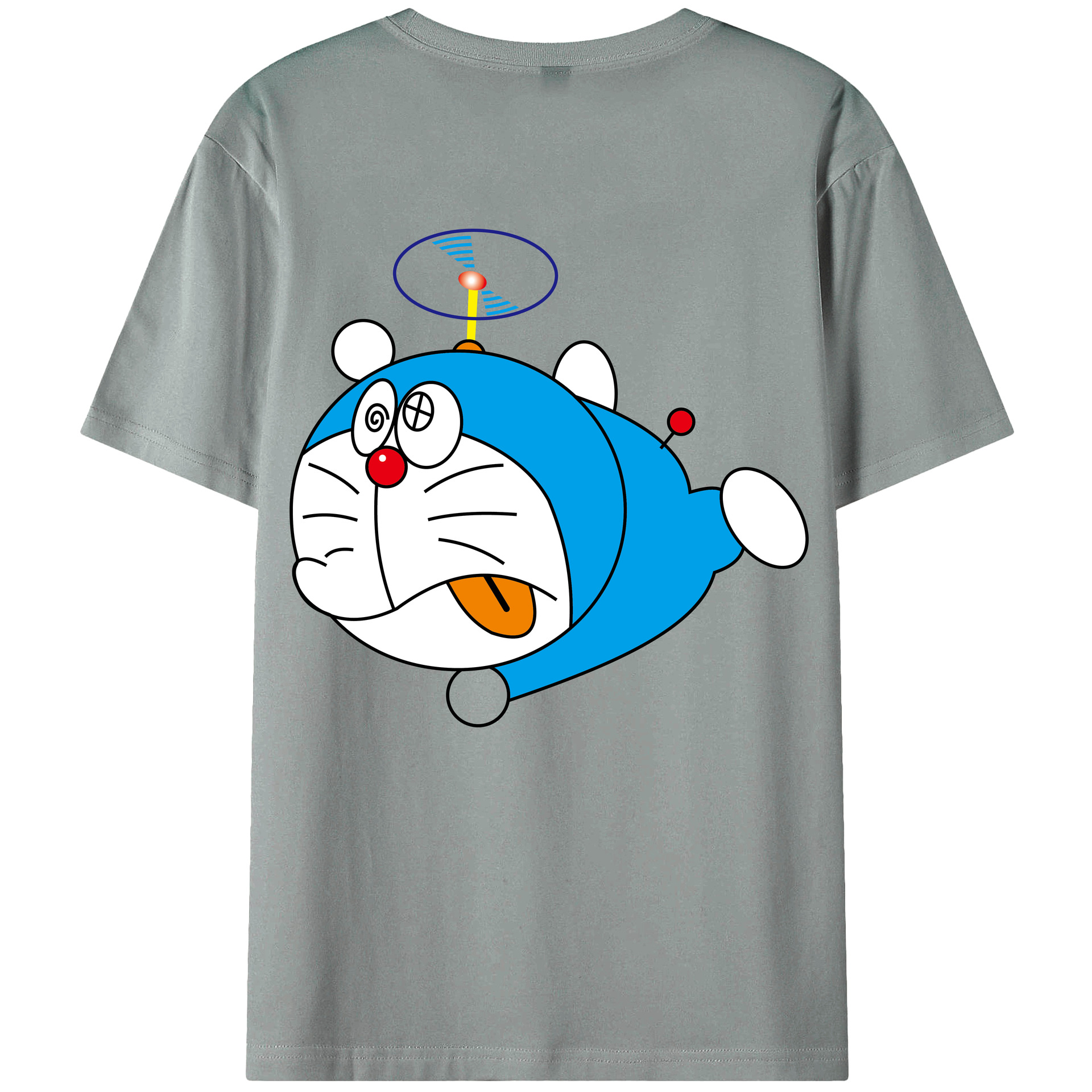 （画像用） ドラえもん Doraemon 綿100％ メンズ半袖Tシャツ（バックプリント） 通気性